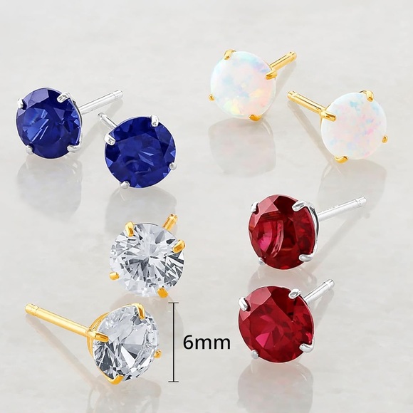 14k Solid Gold 1.5cttw Gemstone Solitaire Earrings - Picture 13 of 14